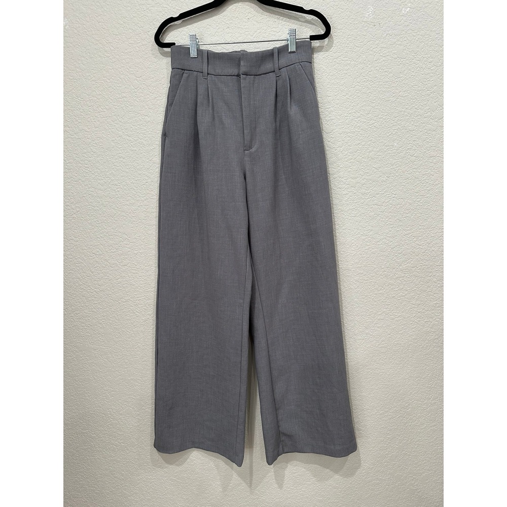 Abercrombie & Fitch Sloane Grey Tailored Wide Leg Pleated Pants Womens Size S